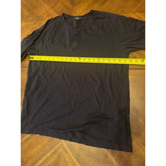 Vince Mens XL Long Sleeve Navy Blue Henley Shirt Casual Modern Top |‎ - Picture 5 of 6